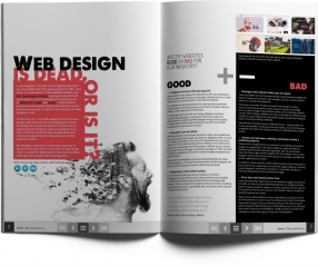 Magazine spread - article about web design
