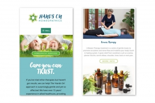 Screenshots of mobile website