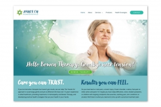 Website homepage showing help for neck pain