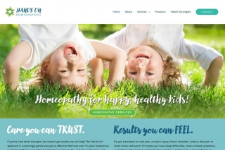Website homepage showing happy children