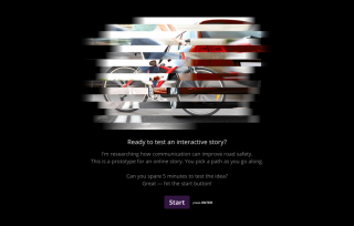 Screenshot of interactive story (start page) Screenshot - start