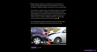 Screenshot of interactive story (car accident) Screenshot - car crash